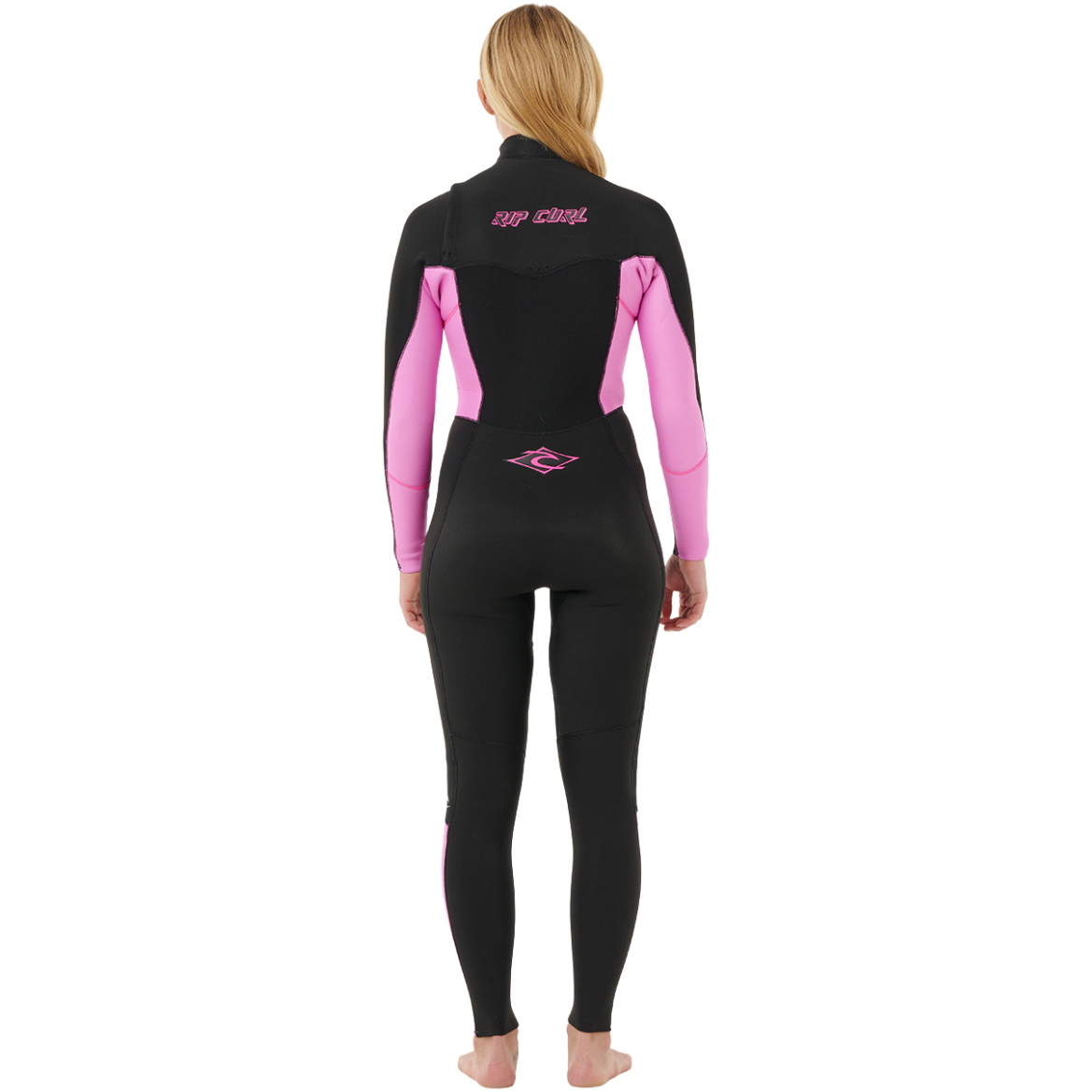 2026 Rip Curl Womens Dawn Patrol 4/3mm Chest Zip Wetsuit 160WFS - Black / Pink